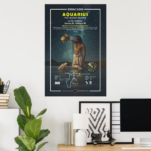 Affiche Signe zodiaque d'Aquarius (Bureau à domicile)