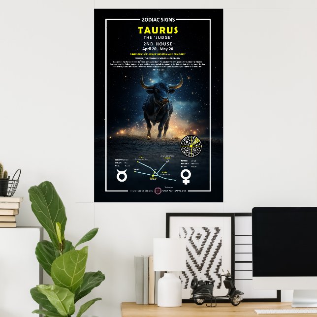 Affiche Signe zodiaque du Taurus (Bureau à domicile)