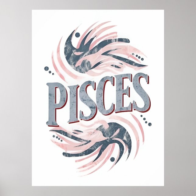 Affiche SIGNE Zodiaque vintage Pisces (Devant)