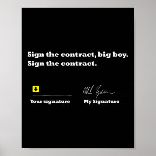 Affiche Signer Le Contrat Gros Garçon Signer Le Contrat