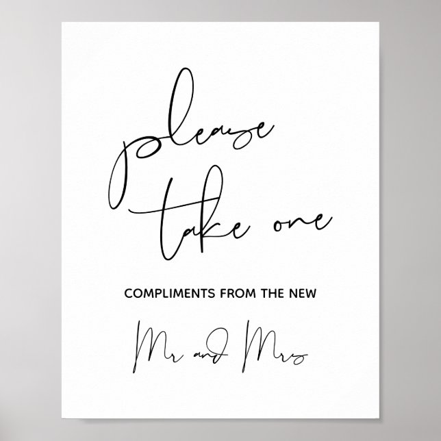 Affiche Signer les faveurs de mariage, S'il vous plaît pre (Devant)