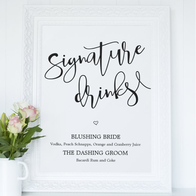 Affiche Signer Mariage des boissons signées (Créateur téléchargé)