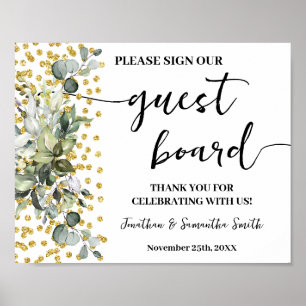 Affiche Signer notre Mariage de pension Eucalyptus Gold