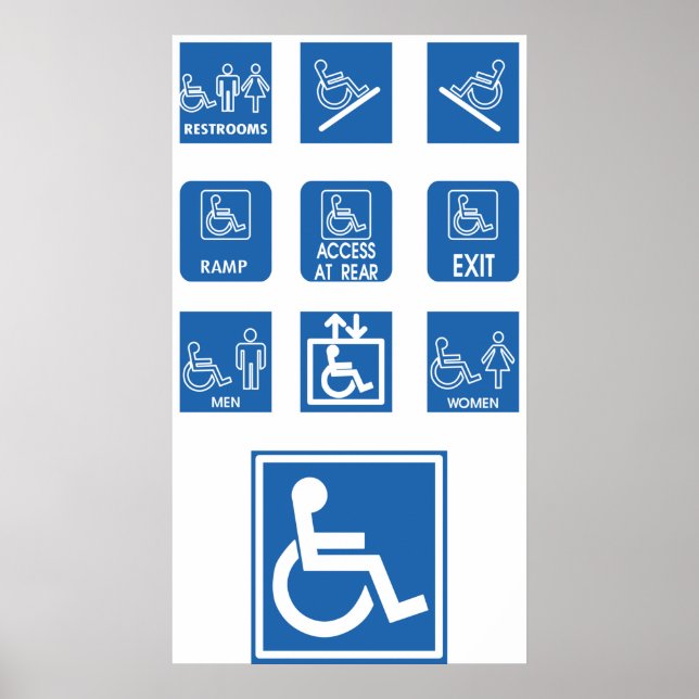 Affiche Signes d'accessibilité pour fauteuil roulant (Devant)