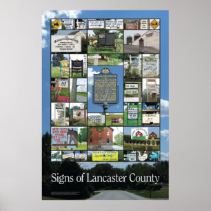 Affiche Signes d'affiche du comté de Lancaster