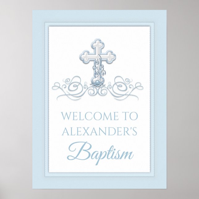 Affiche Signes de baptême de garçon, de baptême et de prem (Devant)