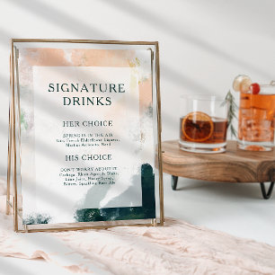 Affiche Signes de boissons Abstraites colorées