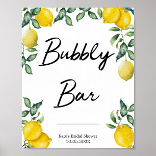 Affiche Signes de citrons Bubbly Bar personnalisées