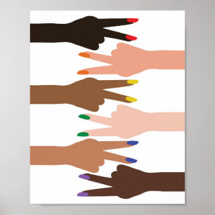 Affiche Signes de paix sur les trottoirs