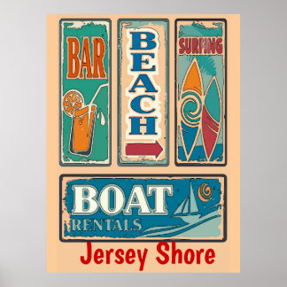 Affiche Signes Jersey Shore modifier ou modifier du texte