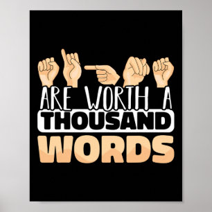 Affiche Signes valent mille mots ASL American Sign