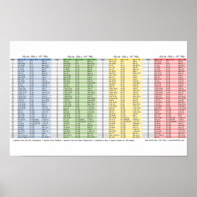 Affiche Signet de lecture de la Bible en 40 semaines (Devant)