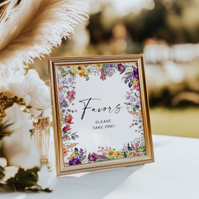 Affiche Signez Faveur Fête des mariées Fleurs Jardin (Créateur téléchargé)