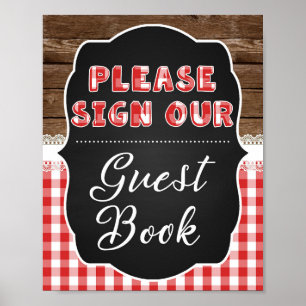 Affiche Signez notre Guest Book Sign - Red Baby Q