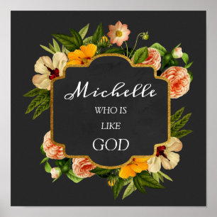 Affiche Signification du nom Michelle Fleur Royale Anniver
