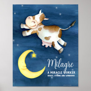 Affiche signification du nom Milagre fantaisie vache art a