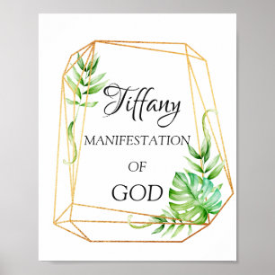 Affiche Signification du nom Tiffany floral mariage annive