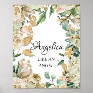 Affiche Signification du prénom Angelica Fleurs Mariage An