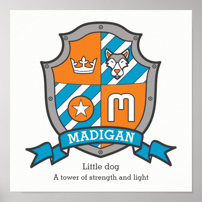Affiche Signification du prénom Madigan pour les garçons,  (Devant)