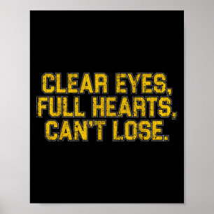 Affiche Signification Vintage Yeux Clairs Cœurs Pleins On