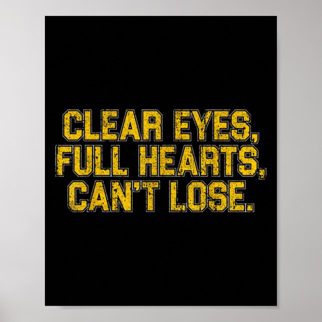 Affiche Signification Vintage Yeux Clairs Cœurs Pleins On  (Devant)
