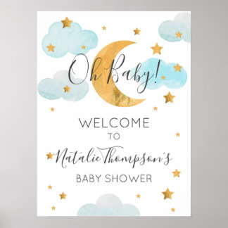 Affiche Signo de bienvenida de Póster Moon & Stars Boy