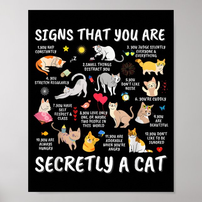 Affiche Signs That You Are Secretly A Cat  (Devant)