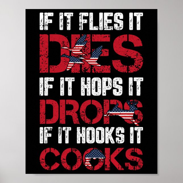 Affiche S'Il Vole, Il Mort 4 juillet Drapeau Américain Cha (Devant)