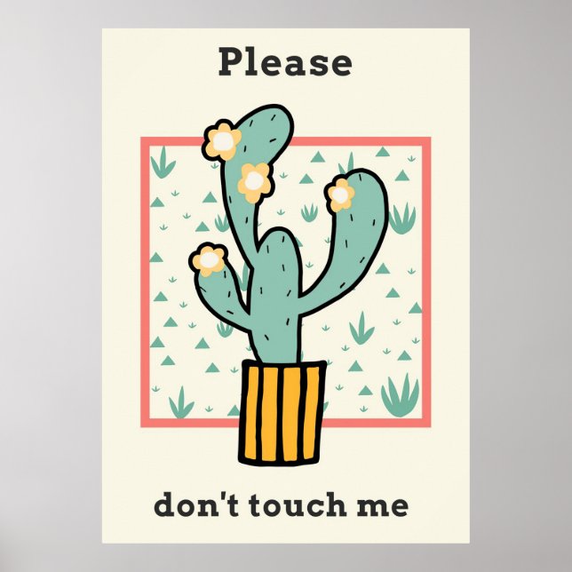 Affiche S'Il Vous Plaît Ne Touchez Pas À Cactus (Devant)