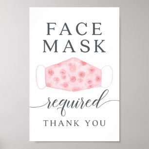 Affiche S'Il Vous Plaît Porter Un Masque Signe Rose Masque