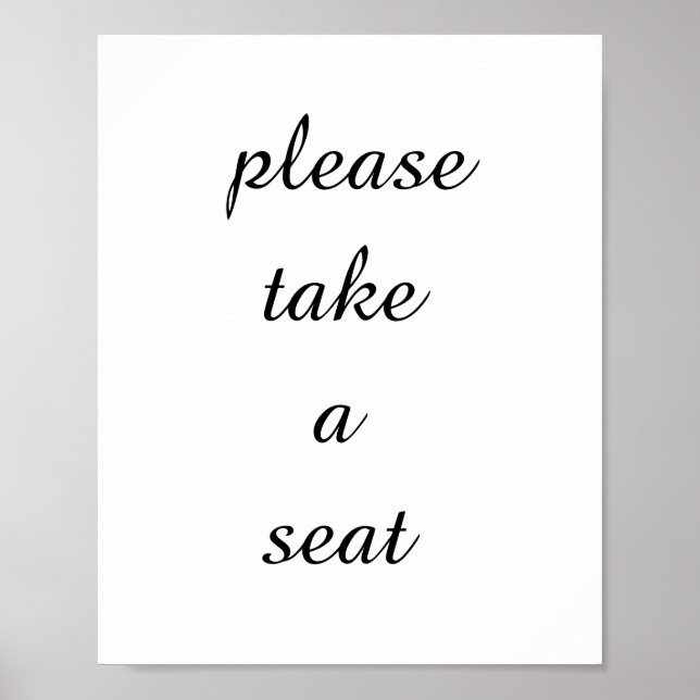 Affiche s'il vous plaît prendre place Word For Bathroom |  (Devant)