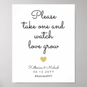 Affiche S'il vous plaît prendre un et regarder Love Grow M