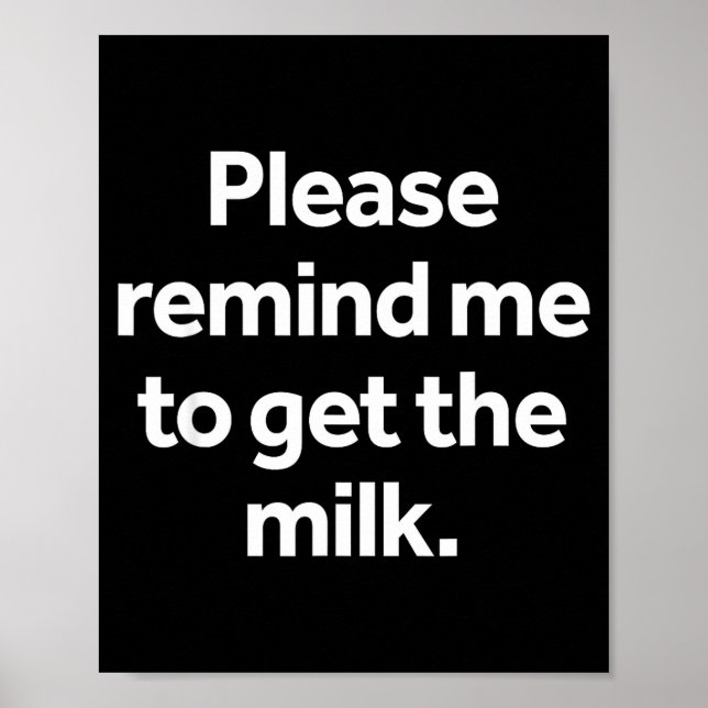 Affiche S'il vous plaît rappelez-moi d'acheter le lait Mèm (Devant)