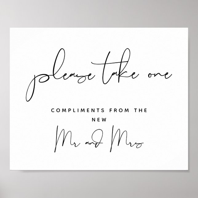 Affiche S'Il Vous Plaît, Signer Les Faveurs De Mariage (Devant)