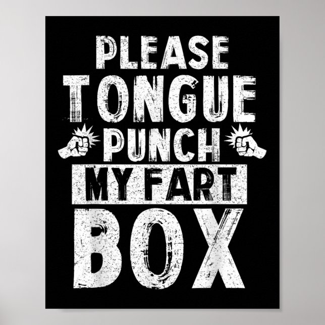 Affiche S'Il Vous Plaît Tongue Punch Mon Part Box Funny Wo (Devant)