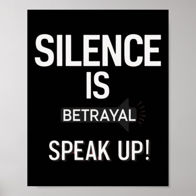 Affiche Silence Betrayal Parler Justice Sticker (Devant)