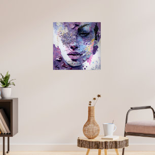 Affiche "Silence cristalline" - Portrait pourpre