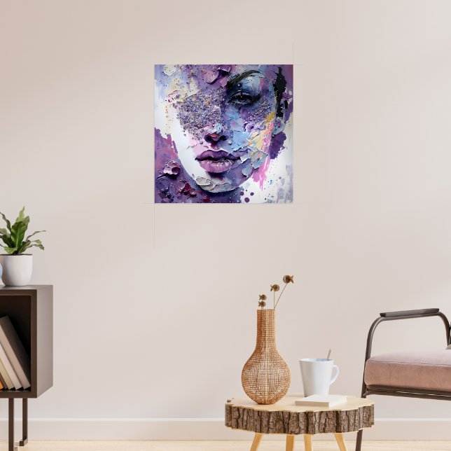 Affiche "Silence cristalline" - Portrait pourpre (Salon 3)