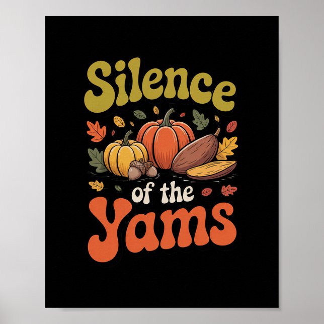 Affiche Silence des ignames drôle de jeu de mots de Thanks (Devant)