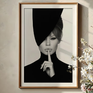 Affiche Silence élégant : Dramatique Bardot Portrait de mo