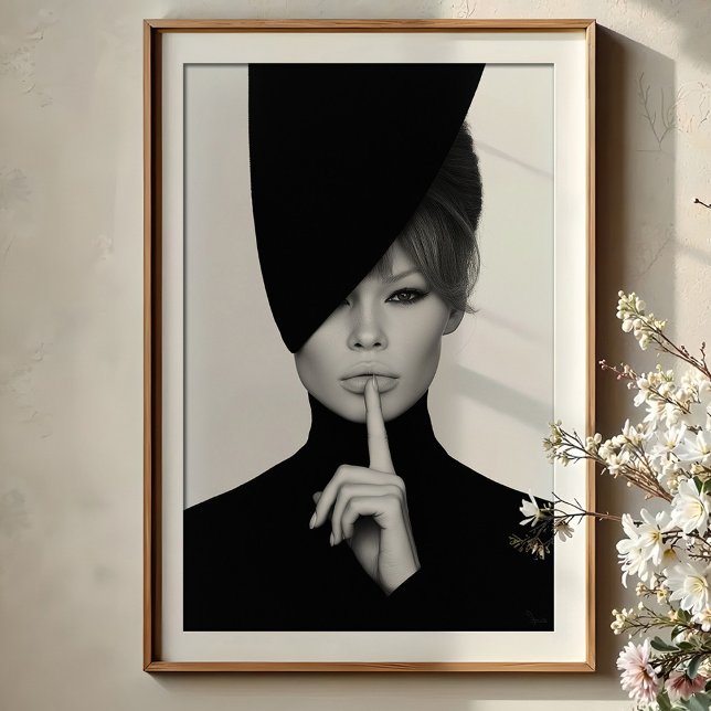 Affiche Silence élégant : Dramatique Bardot Portrait de mo (Créateur téléchargé)