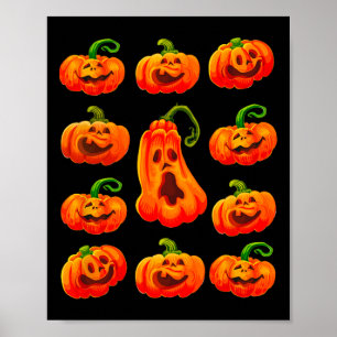 Affiche Silencieux Citrouille d'Halloween face Éffrayant J