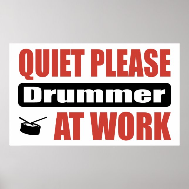 Affiche Silencieux Merci Batteur Au Travail (Devant)