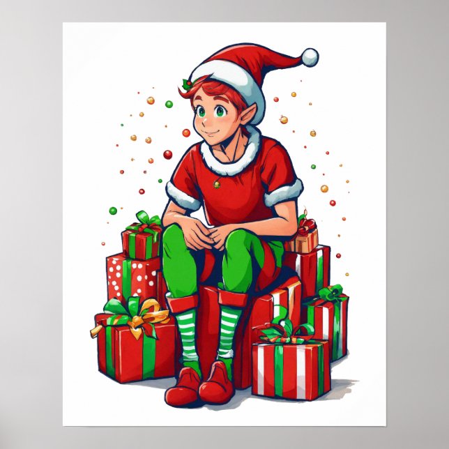 Affiche Silencieux Noël Père Noël Elf Kid (Devant)