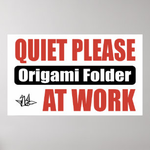 Affiche Silencieux S'Il Vous Plaît Dossier Origami Au Trav