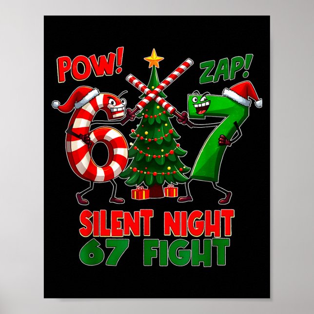 Affiche Silent Night Christmas Tree 67 Pajamas Funny Six S (Devant)