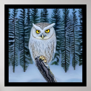 Affiche Silent Watch - Northern Winter Woods Grey Owl