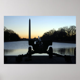 Affiche Silhouette 2ème guerre mondiale Howitzer