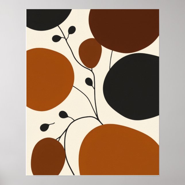 Affiche Silhouette Abstraite Minimaliste Moderne Terreuse (Devant)