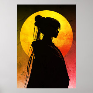 Affiche Silhouette au Clair de Lune Mystique – Anime Éléga
